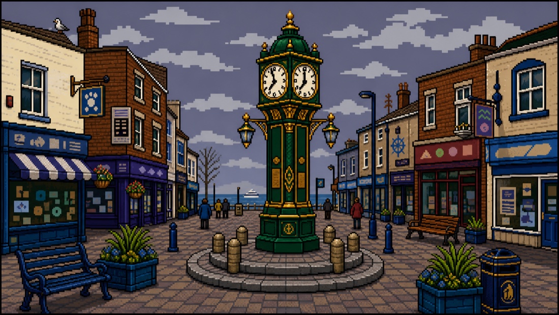 The clock square on Morrow Isle